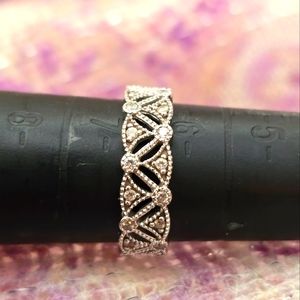 Beaded Milgrain Eternity Band, S925